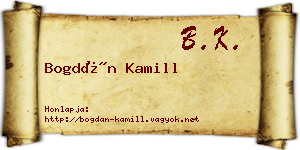 Bogdán Kamill névjegykártya