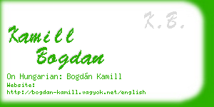 kamill bogdan business card