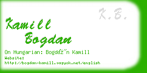 kamill bogdan business card